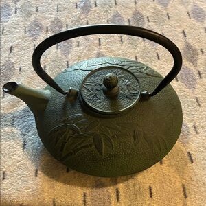 Cast Iron Green Teapot